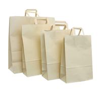 Shopper buste in carta color crema tinta unita con manici