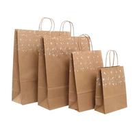 Shopper buste in carta natalizie Winter avana con manici