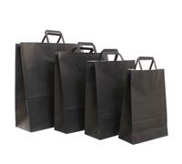 Shopper buste in carta nero tinta unita con manici
