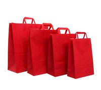 Shopper buste in carta rosso tinta unita con manici