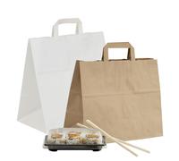 SHOPPER CARTA avana bianche linea take away Colore Bianco 32 + 22x34cm 300 pz