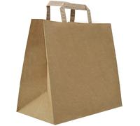 Shopper carta kraft 32+22x34cm Buste carta cn manico color avana maniglia piatta