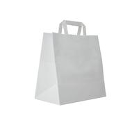 SHOPPER CARTA KRAFT BIANCA MANICO PIATTO BORSA CARTA FONDO QUADRO SACCHETTO RESI
