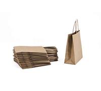 Shopper in Carta Kraft Avana con Manico in Carta Ritorta, 36x12x41, Confezione da 25 unità