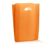 Shopper in plastica ARANCIO 25x35cm manico a fagiolo, 10cm di soffietto, 100 buste