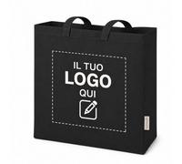 Shopper personalizzata Canvas 220gsm 40x35x12 cm con Soffietto e Manici Lunghi - Shopper Resistente Riutilizzabile - Personalizzabile per Stampa, Gadget e Uso Quotidiano