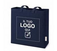 Shopper personalizzata Canvas 220gsm 40x35x12 cm con Soffietto e Manici Lunghi - Shopper Resistente Riutilizzabile - Personalizzabile per Stampa, Gadget e Uso Quotidiano