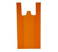 Shopper Plastica Arancione Tipo Maglietta Riutilizzabili 42x53cm Shopper Plastica Resistenti 1KG 70 Percento Riciclati Commercio Alimenti Supermercato Fruttivendolo Pescheria Mercato
