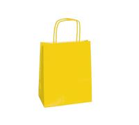 Mainetti Bags - 079801 - Shopper Twisted - maniglie cordino - 14 x 9 x 20 cm - carta kraft - giallo - Mainetti Bags - conf. 25 pezzi - 82239 - Conf. da 1 Pz. - 079801