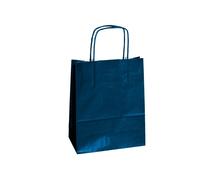 Shopper Twisted - maniglie cordino - 26 x 11 x 34,5 cm - carta kraft - blu - Mai