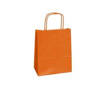 Shopper Twisted - maniglie cordino - 45 x 15 x 50 cm - carta kraft - arancio - M