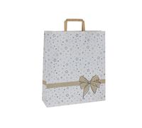 Shoppers - maniglie piattina - 22 x 10 x 29 cm - carta kraft - stars bianco - Ma