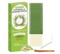 SHOPPGO Bastoncini Incenso Citronella, Incenso Bastoncini Naturali, Citronelle da Esterno, Incluso Citronella Olio Essenziale, Adatto per Casa, Interni, Esterni, Giardino, Patio e Campeggio, 120 Ramo