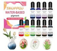 SHOPPGO Colorante Pigmenti a base d'acqua Pigmenti Coloranti per intonaco Cemento, Ceramica, Cemento, Colorazione Gesso, Produzione Fai da Te 10 ml x 10 pezzi