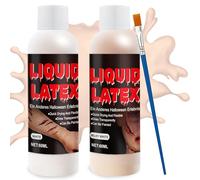SHOPPGO Lattice Liquido per Trucco, Liquido per Cicatrici Finte, Latex Liquido per Trucco, Colla per Trucco Viso Utilizzato per Creare Cicatrici Finte,Trasparenti Dopo L'asciugatura, Bianco + Traspare