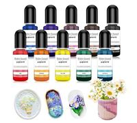SHOPPGO Pigmenti in Polvere, Pigmento a Base D'acqua, Polvere di Mica per Colata in Polvere per Rilievo, Ceramica, Cemento, Colorazione Gesso, Produzione Fai da Te, Vari Colori, 10 Pezzi