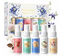 SHOPPGO Set Profumi Donna, Body Mist, Acqua Profumata Corpo, Mini Profumi con Rosa, Agrumi, Begonia, Lris, Orchidea, Fragranzaromantica di Lunga Durata, Formato da Viaggio, 5 * 35ml