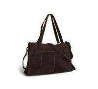 Shopping bag grande in pelle scamosciata, Lula Marrone TU