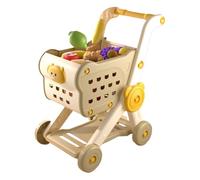Shopping Cart for Kids, Grocery Cart Set with Play Kitchen Accessories, Educational Fruit and Vegetable Toy, Perfect for Preschool Learning Activities Role-Play Family Fun Boys Girls