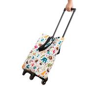Shopping Cart,Large Foldable Tote - Folding Shopping Carts Rolling Tote, Reliable Load-Bearing For Camping Outdoor Fishing Beach Shop Market Home Storage Car Trunk Fruit Vegetable Food