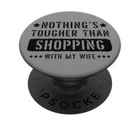 Shopping con mia moglie Scherzo di relazione per il marito PopSockets PopGrip Adesivo