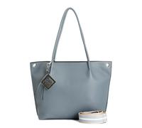 SHOPPING IN MATERIALE CON GRANA, TRACOLLA REMOVIBILE IN NASTRO E CHARM IN METALL