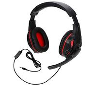 Shopping Pazzo Cuffie con Microfono, Cuffie da Gioco con Microfono Cuffie con Microfono Auricolare con Filo per PS4,3,5 mm (Nero Rosso)