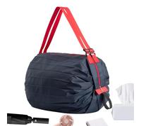 Shopping Tote Bag, Foldable Grocery Bag, Carrying Organizer, Pink, Navy Blue, Black, Heavy Duty Large Capacity, Portable Daily Storage, for Clothes Food Market Work Travel Use