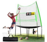 Shopsource Attrezzatura da allenamento per pallavolo, sistema di rete regolabile in altezza per fare pratica con picchi, rete portatile per pallavolo per cortile, uso interno ed esterno