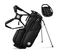 Shopsource Borsa da golf a 14 vie, leggera con supporto, per uomini e donne, con doppia cinghia ergonomica imbottita, divisori a tutta lunghezza, tasche multiple, cappuccio antipioggia