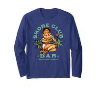 Shore Club Tropical Cocktail Ukulele Music Bar Pinup vintage Maglia a Manica