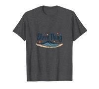 Shore Thing: Onde da Spiaggia e Conchiglie Estate Maglietta, Uomo, Grigio Scuro, 4XL