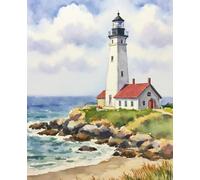 Shoreline Beacon: Wide Ruled Notebook with Writing Space and Open Creative Section