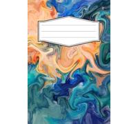 Shoreline Storm - Dynamic Abstract Journal: A unique abstract notebook blending vivid ocean tones, created for stationery lovers who appreciate beautiful, one-of-a-kind designs.