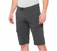 100% Ridecamp Pantaloncini da bicicletta, grigio, Taglia 38