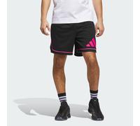 adidas Uomo Basketball Badge of Sport Short, Black/Shock Pink, S 7 inch