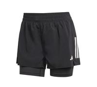adidas Running - Own The Run - Pantaloncini 2 in 1 neri con 3 righe-Nero XS