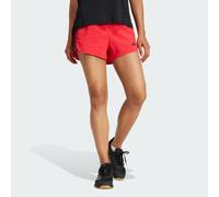 adidas Donna Pacer Training 3-Stripes Woven High-Rise Shorts, Pure Ruby/White, L Long