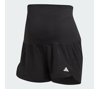 adidas Donna Pacer Woven Stretch Training Maternity Shorts, Black/White, XXL