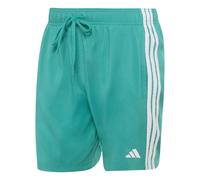 adidas Uomo 3 Stripes Swim 8 inch Swimwear, Equipment Green/White, S