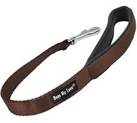 Short Dog guinzaglio maniglia imbottita Wide nylon Traffic cavo 55,9 cm lungo marrone