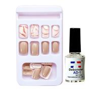 Short Fake Nails for Girls | Fake Nails for Women and Girls | Square Press On Fake Nails | Stick On False Nails for Women | Press On Nails for Quick Manicure | Short Square Design for a Chic, Natural