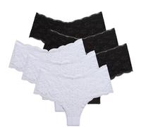Short Intimo Donna Mutande a Vita Media in Cotone e Modal Pacco da 6-9-12 Slip Bianco o Nero con Pizzo sul retro M1802 Taglie M L XL XXL 3XL Culotte Intima di Marca, Comodo, Sexy, Elasticizzato