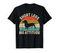 Short Legs Big Attitude Dachshund Mom Dad Maglietta