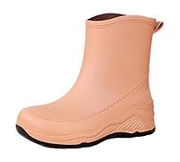 Short Rain For Womens Ankle Rainbooot Garden Boot Ladies Rubber Outside Work With Comfort High Heels Scarpe Donna Argento, marrone, 39 EU