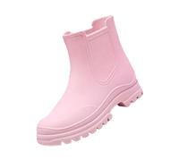 Short Rain For Womens Ankle Rainbooot Garden Boot Ladies Rubber Outside Work With Comfort Matrimonio Scarpe Donna Argento, Colore: rosso, 36 EU