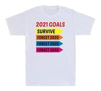 Short Sleeve?Happy New Year 2021 Goals Survive Forget 2021 Goodbye 2021 Men's T-Shirt Top T-Shirt White 3XL