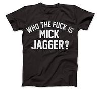 Short Sleeve Who The Fuck Is Mick Jagger Distressed T Shirt Black S