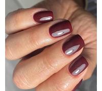 Short Square Press On Nails 24pcs Wine Red Fake In 12 Dimensioni Stick Acrilico Falso Lucido Per Donne Stick Finino Unghie