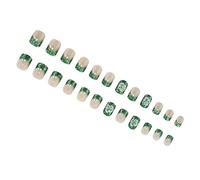 Short Stick On Nails Green Shamrock Designs Acrilic False Nails Manicure Art Per L'evento Patrick's Day E Raccolta Decorazioni Per Le Unghie Per Le Vacanze